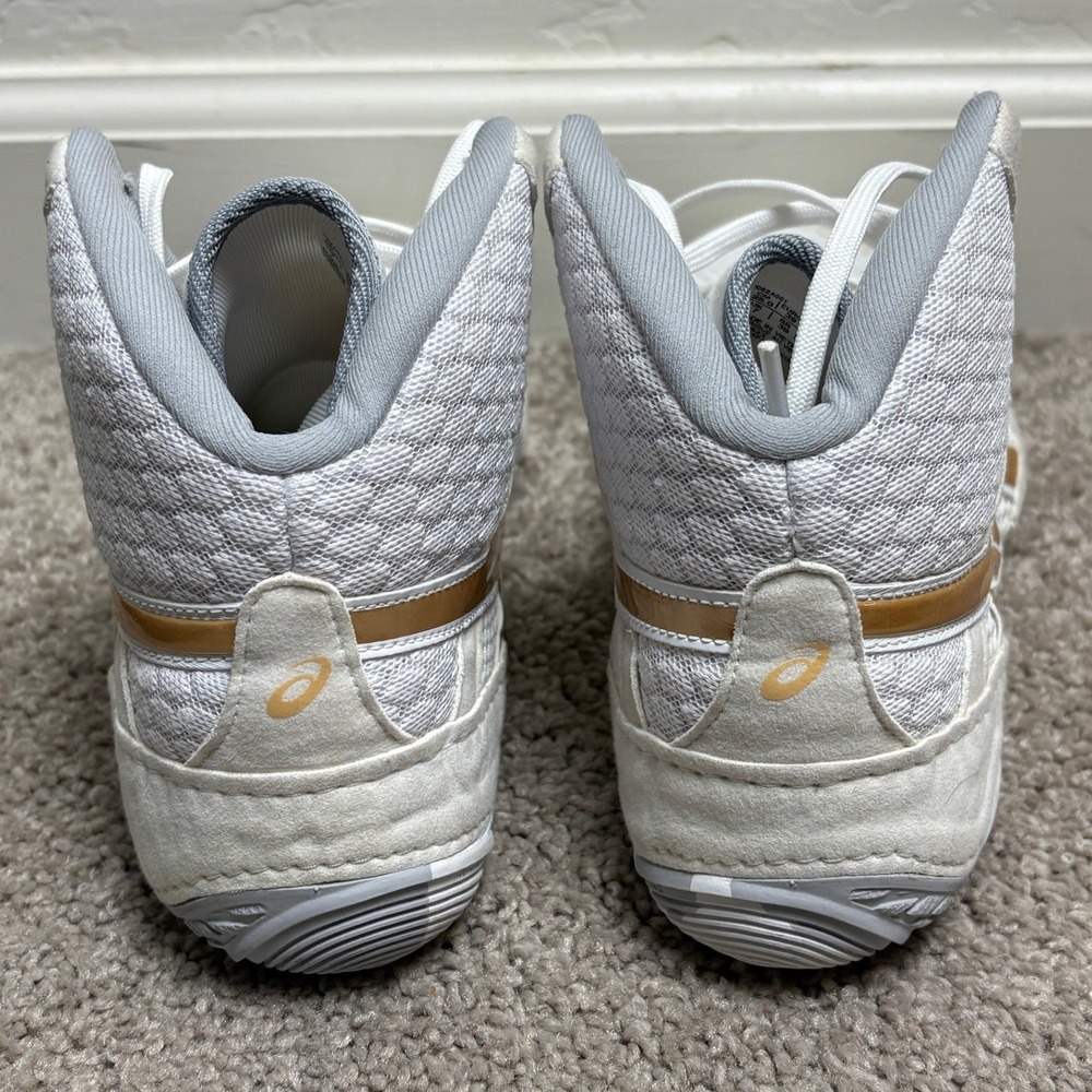 Asics Matcontrol 2 Wrestling Shoes White Gold 1082A001 Womens 9 Mens 7.5 - Picture 5 of 9